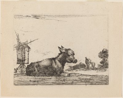 Åsnan vilar, 1642. av Stefano della Bella