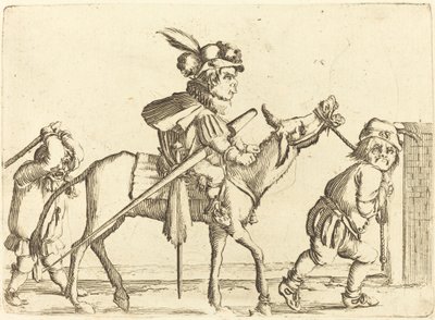 Dwarf Riding an Ass av Stefano della Bella