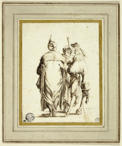 Europeisk hovman och två turkar, samtalar av Stefano della Bella