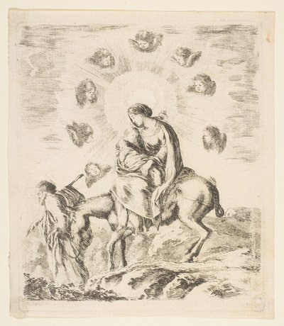 Flyg till Egypten, ca. 1641. av Stefano della Bella