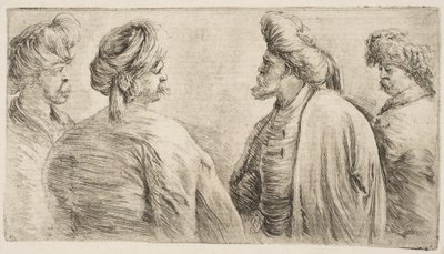 Fyra turkar, halvlängd, ca. 1662. av Stefano della Bella