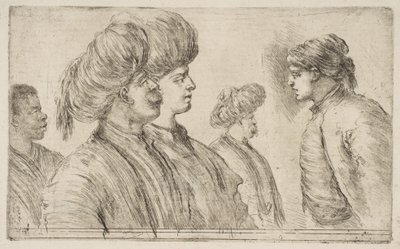 Fyra turkar och en svart man, ca. 1662. av Stefano della Bella