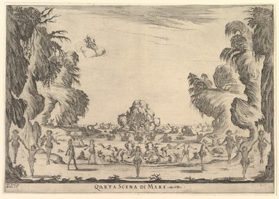 Fjärde scenen, havet, från gudarnas äktenskap Le nozze degli Dei, 1637. av Stefano della Bella