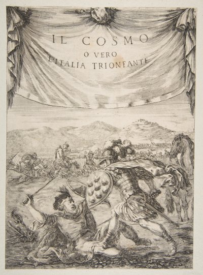 Frontispice för Il Cosmo, 1650. av Stefano della Bella