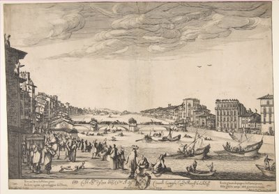 Game of the Bridge, Pisa, 1634. av Stefano della Bella