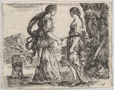 Jupiter och Callisto, från Game of Mythology Game of Mythology, av Stefano della Bella