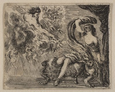 Jupiter och Semele, från Game of Mythology Game of Mythology, av Stefano della Bella
