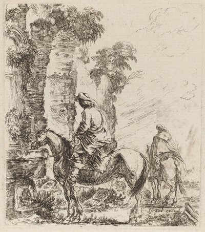 Landskap med ryttare, 1646. av Stefano della Bella