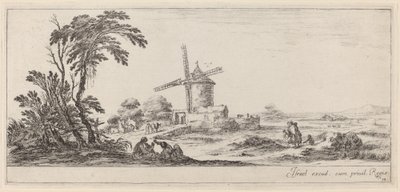 Landskap med väderkvarn, i eller före 1647. av Stefano della Bella