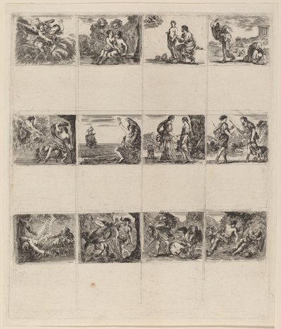 Mytologiska spelkort, 1644. av Stefano della Bella
