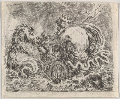 Neptune, från Game of Mythology Game of Mythology, 1644. av Stefano della Bella