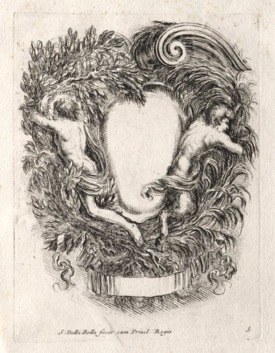 Ny modell för en kartusch, 1647. av Stefano della Bella
