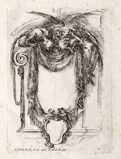 Ny modell för en kartusch, 1647. av Stefano della Bella