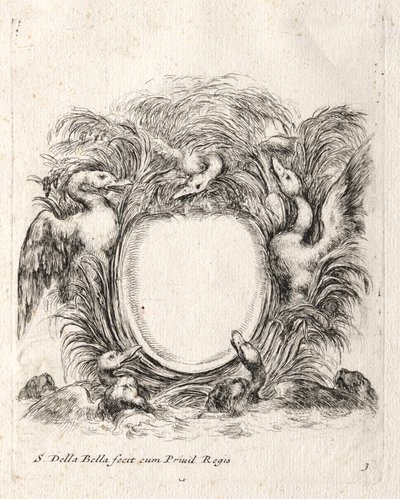 Ny modell för en kartusch, 1647. av Stefano della Bella