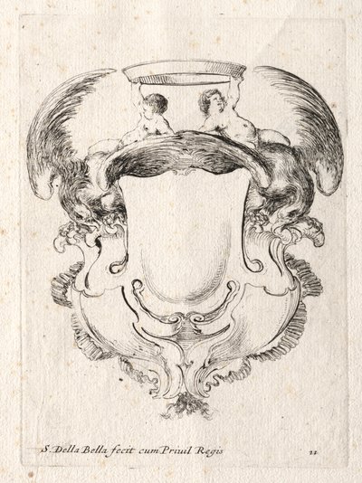 Ny modell för en kartusch, 1647. av Stefano della Bella