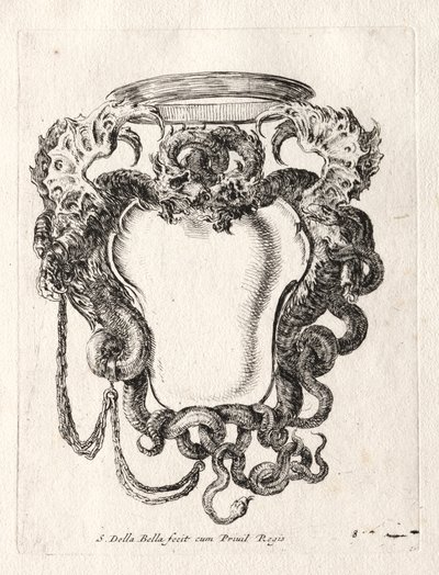 Ny modell för en kartusch, 1647. av Stefano della Bella