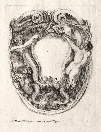 Ny modell för en kartusch, 1647. av Stefano della Bella