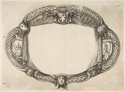 Ornament Design for a Thesis on the Device: Quest un soccorso, ca. 1656. av Stefano della Bella