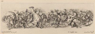 Prydnadsfris med barn och hundar, troligen 1648. av Stefano della Bella
