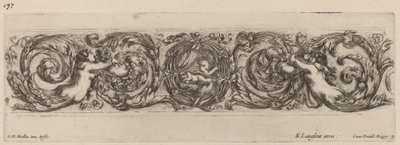 Prydnadsfris med Amor och Psyke, troligen 1648. av Stefano della Bella