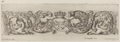 Prydnadsfris med bokstaven L Ludvig XIV, troligen 1648. av Stefano della Bella