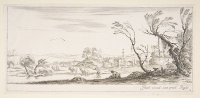 Plåt 2: en bondkvinna som tar av sig skorna i mitten, en annan bondkvinna och två c..., ca. 1641. av Stefano della Bella