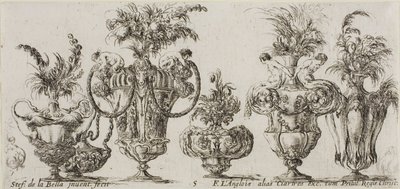 Tallrik fem från Collection of Various Vases av Stefano della Bella