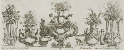 Tallrik fyra från Collection of Various Vases av Stefano della Bella