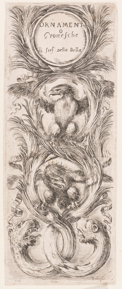 Tallrik, från serien Ornamenti o grottesche (Ornament eller grotesker) av Stefano della Bella