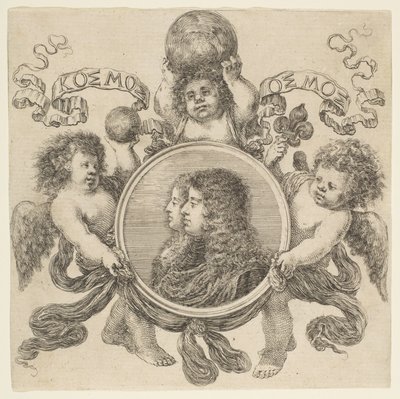 Porträtt av Cosimo de Medici och Marguerite Louise dOrleans, hans fru, 1661. av Stefano della Bella