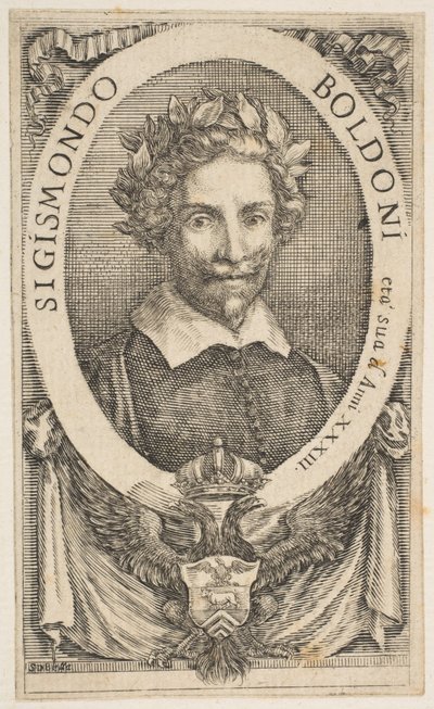 Porträtt av poeten Sigismond Boldoni, 1656. av Stefano della Bella