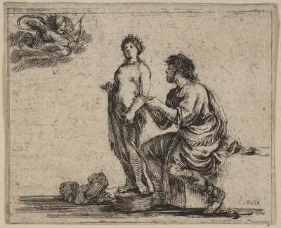 Pygmalion, från Game of Mythology Game of Mythology, 1644. av Stefano della Bella