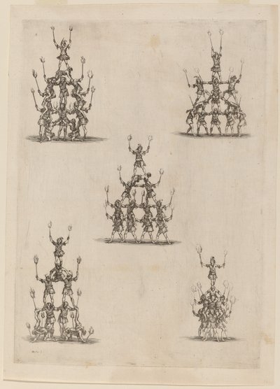 Jonglörarnas pyramider, 1652. av Stefano della Bella
