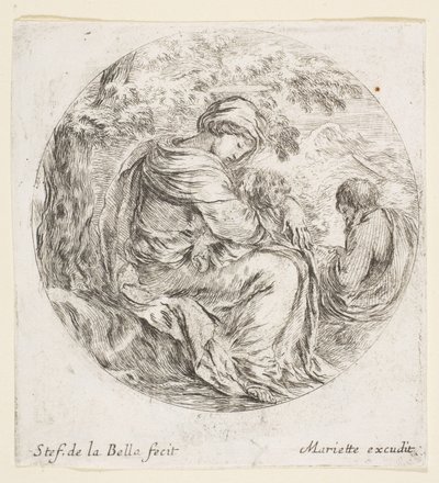 Vila på flykten till Egypten, ca. 1641. av Stefano della Bella