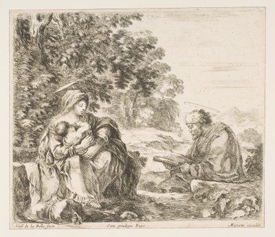 Vila på flykten till Egypten, ca. 1649. av Stefano della Bella