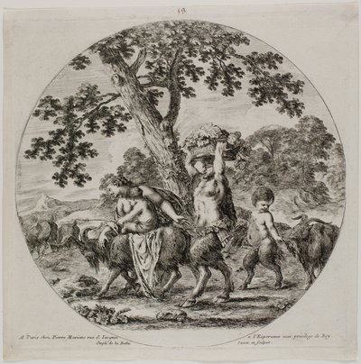 Satyrfamiljens promenader av Stefano della Bella