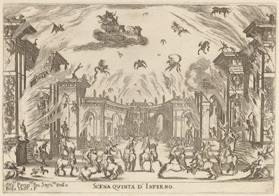 Femte scenen från helvetet, 1637. av Stefano della Bella