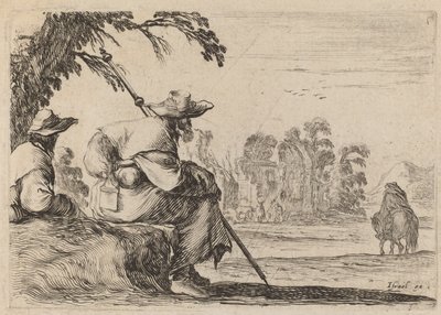Sittande pilgrimer, 1642. av Stefano della Bella