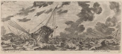 Skepp i Tempest, 1644. av Stefano della Bella