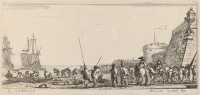 Soldater som övervakar ombordstigning, 1644. av Stefano della Bella