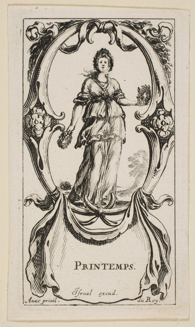 Spring Printemps, från The Four Seasons, ca. 1641. av Stefano della Bella