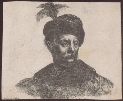Studie av en polsk adelsman som byst, ur serien "Principii del disegno" av Stefano della Bella