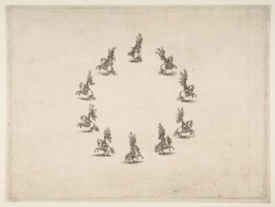 Tio kavaljerer bildar en cirkel, 1652. av Stefano della Bella