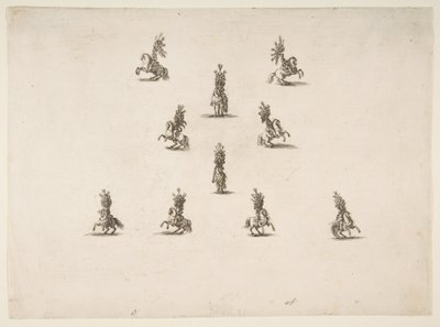 Tio kavaljerer inklusive fem bildar ett V, 1652. av Stefano della Bella