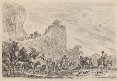 Jakobs avresa till Egypten, troligen 1647. av Stefano della Bella