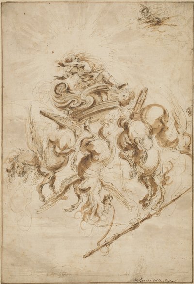 Phaetons fall, ca. 1655. av Stefano della Bella