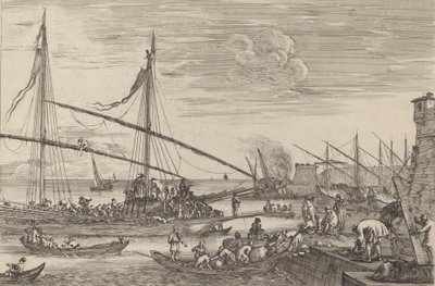 Fortifikationerna i Livorno, troligen ca. 16541655. av Stefano della Bella