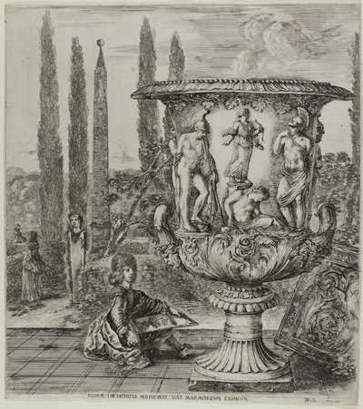 Medici-vasen, tallrik ett från The Six Large Views of Rome and the Campagna av Stefano della Bella