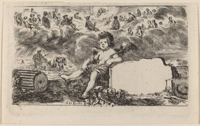 Titelsida för Game of Mythology, 1644. av Stefano della Bella