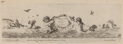 Titelblad för prydnader av friser och flygblad, troligen 1648. av Stefano della Bella